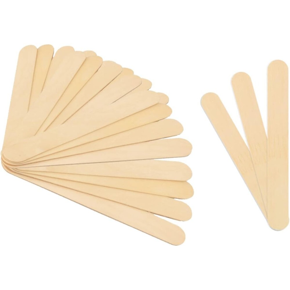 MIBLY 80 PCS Popsicle Sticks for Crafts - Jumbo Craft Sticks Made of Smooth Wooden Sticks - Ideal Wood Sticks and Wooden Sticks for Crafts for Body Hair Removal (Pack of 80 Large Sticks)
