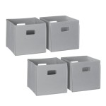 RiverRidge Folding Storage Bins with Handles Gray Cube Storage Organizer for Closet, Bedroom & Playroom - Closet Organizers and Storage Set of 4
