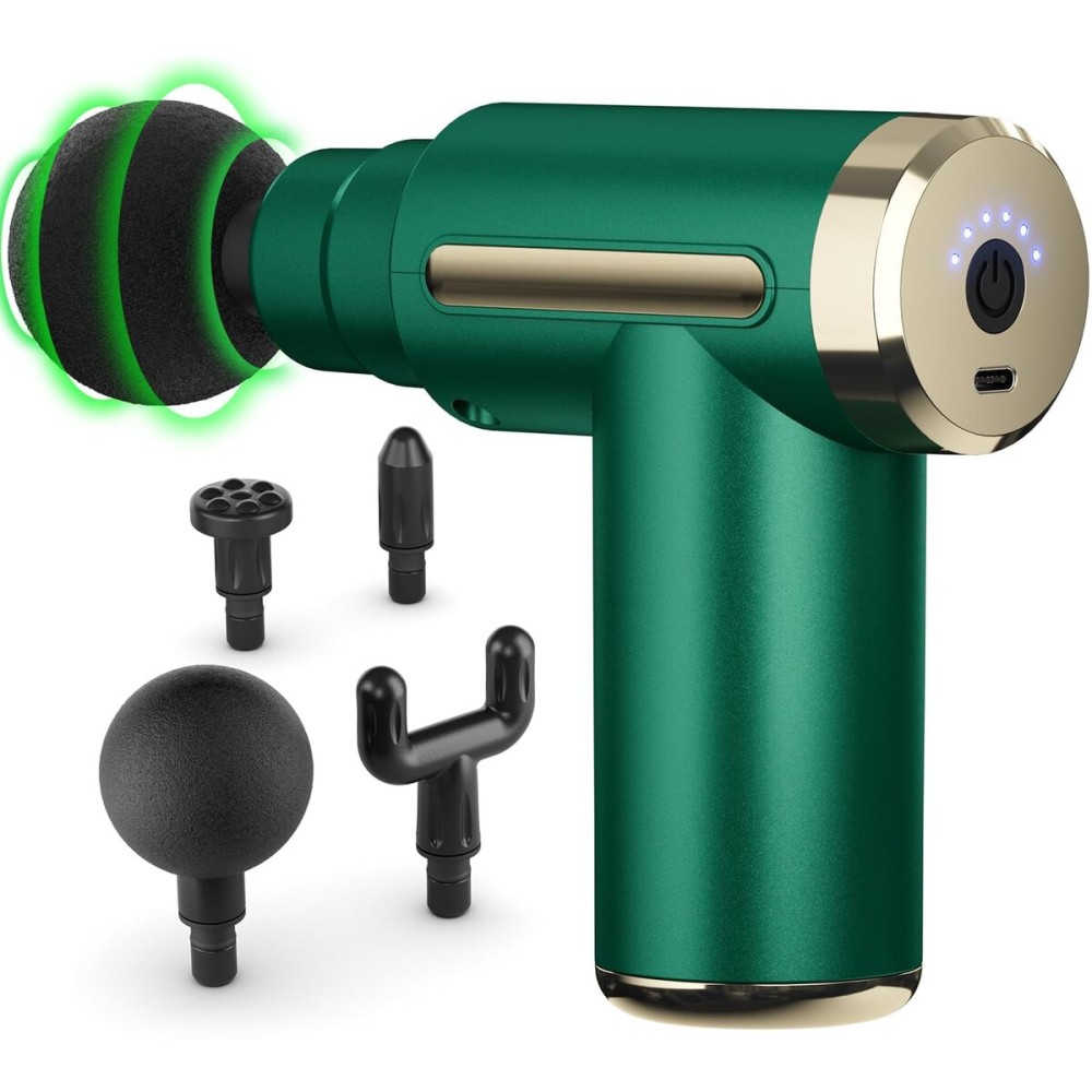 cotsoco Massage Gun Deep Tissue for Pain Relief with 4 Massage Heads & 6 Speeds, Electric Mini Handheld Body Massager for Any Pain Relief, Best Gifts for Dad and Mom