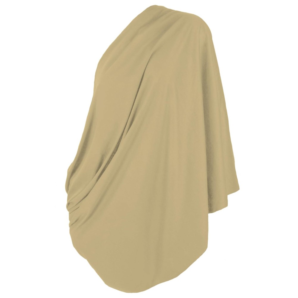 Nursing Covers for Breastfeeding, Soft Infinity Scarf Shawl Cover Up - Lightweight, Breathable Privacy Nursing Wrap in Natural Beige