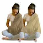 2 Pack Nursing Covers for Breastfeeding, Soft Infinity Scarf Shawl Cover Up - Lightweight, Breathable Privacy Nursing Wrap (Natural Beige, Light Brown)