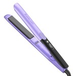 Annlary Hair Straightener 1 Inch Flat Iron and Curler 2 in 1 Titanium Ceramic Ionic Dual Voltage Straightener with Heat-Resistant Silicone, for Less Frizz, Shinier & Smoother