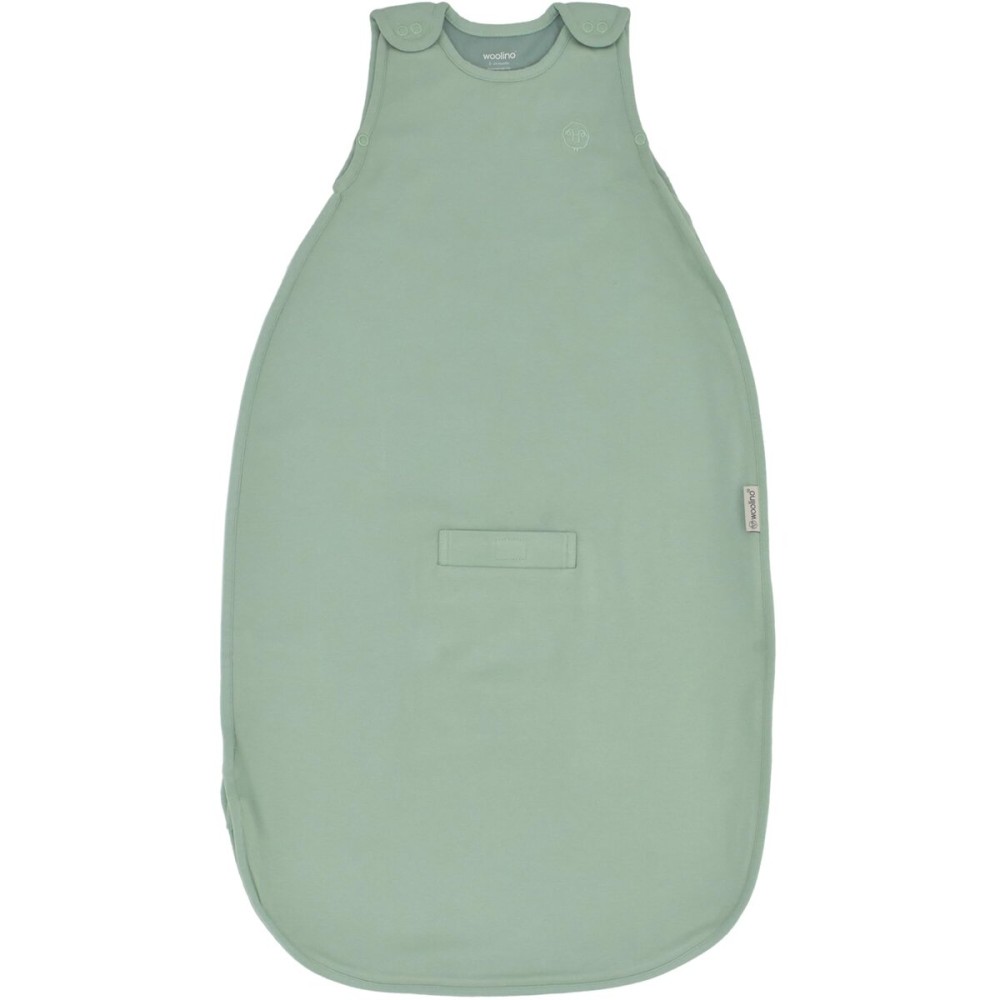 Woolino Merino Wool & Organic Cotton Baby Sleep Sack 2-24 Months - Ultimate 4-Season Baby Sleeping Bag, Universal Size Wearable Blanket, 2-Way Zipper & Adjustable Fit, Year-Round Use - Aloe