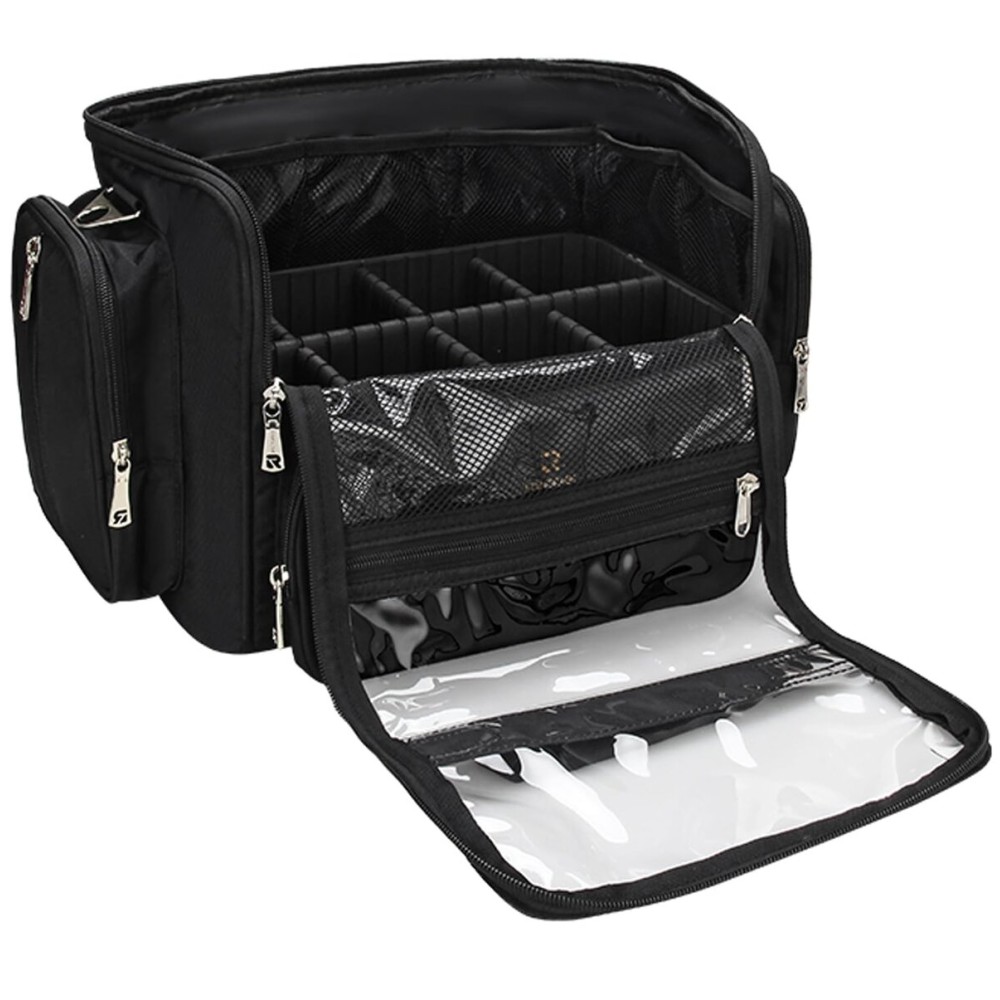 TANTO Makeup Brush Bag, Extra Large Makeup Case Professional Makeup Artist Bag Stand-up Cosmetic Bag Travel Makeup Brush Case with Shoulder Strap and Adjustable Divider