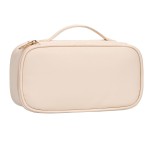 OCHEAL Small Makeup Bag,Portable Cute Makeup Pouch Travel Bag for Women and Girls with Makeup Brush Compartment Organizer cosmetics Bags-Beige