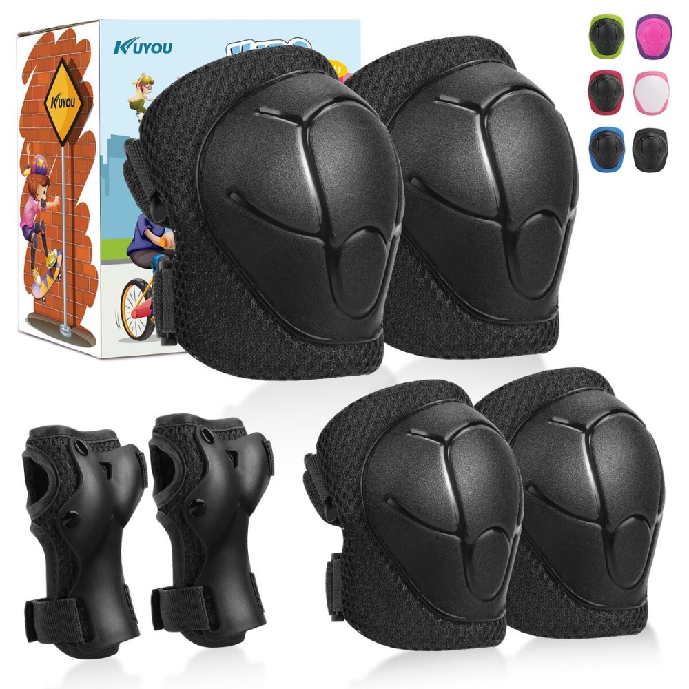 KUYOU Kids Knee Pads Elbow Pads Set - Adjustable Safety Protective Gear for Skating, Cycling, Skateboard, Scooter, and More Durable, Comfortable, All-Round Protection for Kids Ages 3-8