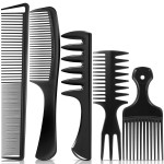 SALONSILK 5Pcs Combs for Men, Hair Pick Comb Set for Afro Black Mens Curls, Wide Tooth Medium Toothed Styling Dressing for Twist Detangler Natural Hair