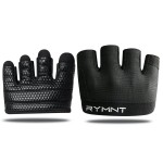 RYMNT Minimal Workout Gloves,Short Micro Weight Lifting Gloves Grip Pads with Full Palm Protection & Extra Grip for Men Women Weightlifting,Gym,Cross Training,Powerlifting,WODs.Black-XLarge
