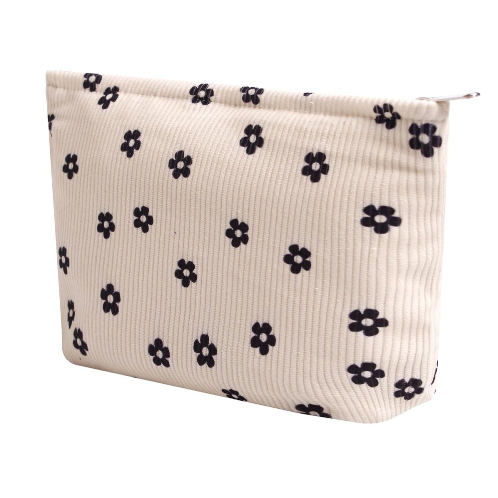 Cosmetic Bags for Women - Corduroy Cosmetic Bag Aesthetic Women Handbags Purses Smile Dots Makeup Organizer Storage Makeup Bag Girls Case Bags (Flowers-Plum blossom)