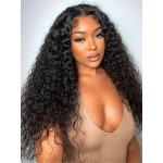 UNICE Water Wave 7x5 Bye Bye Knots Lace Front Wigs Human Hair with Drawstring Pre Everything Glueless Wig Pre Plucked Pre Cut Bleached Knots Put on and Go Wig Natural Hairline 150% Density 16 inch