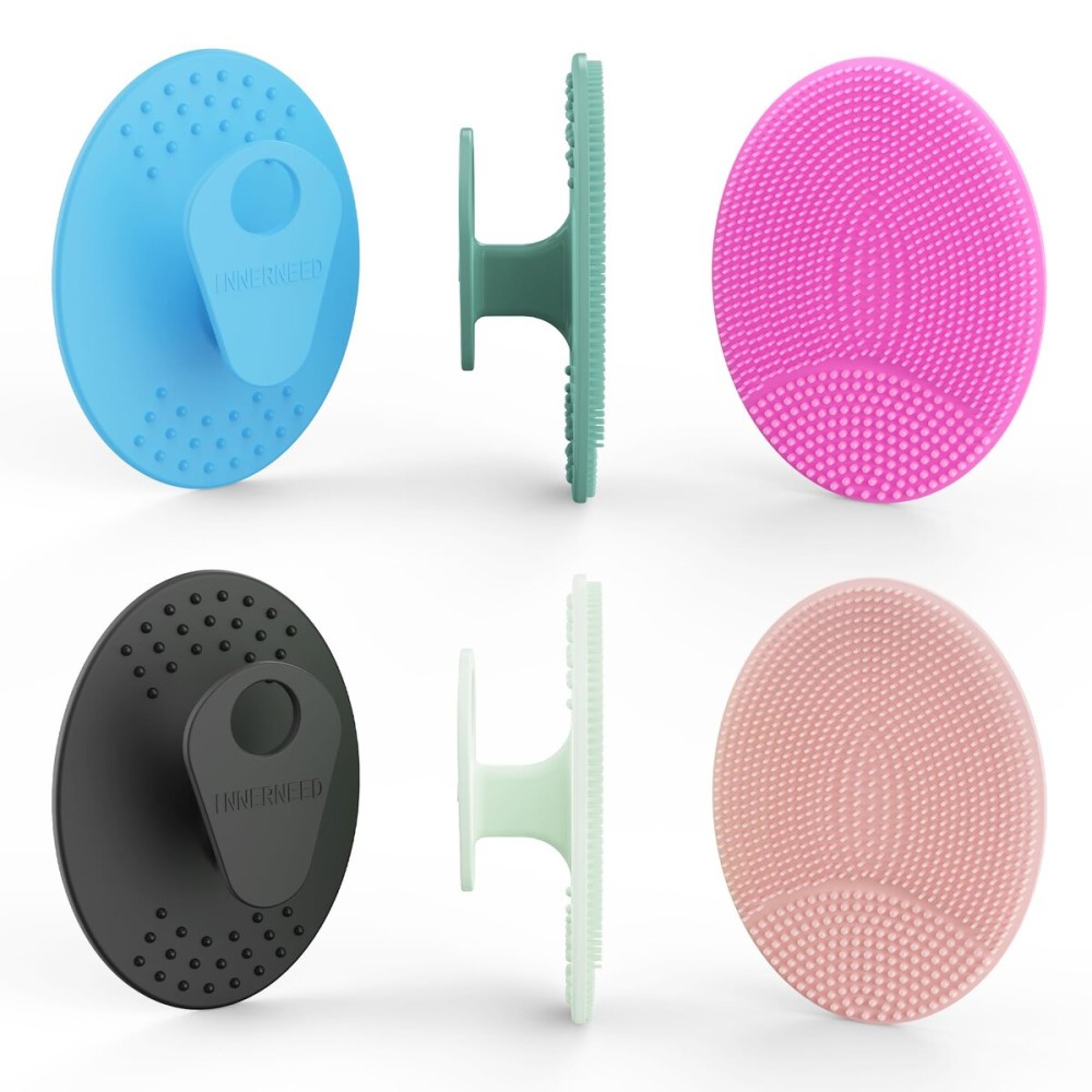6 Pack INNERNEED Silicone Face Scrubber for Deep Cleansing and Exfoliation - Soft Facial Cleansing Brush, Gentle for All Skin Types, Blackhead & Acne Pore Care