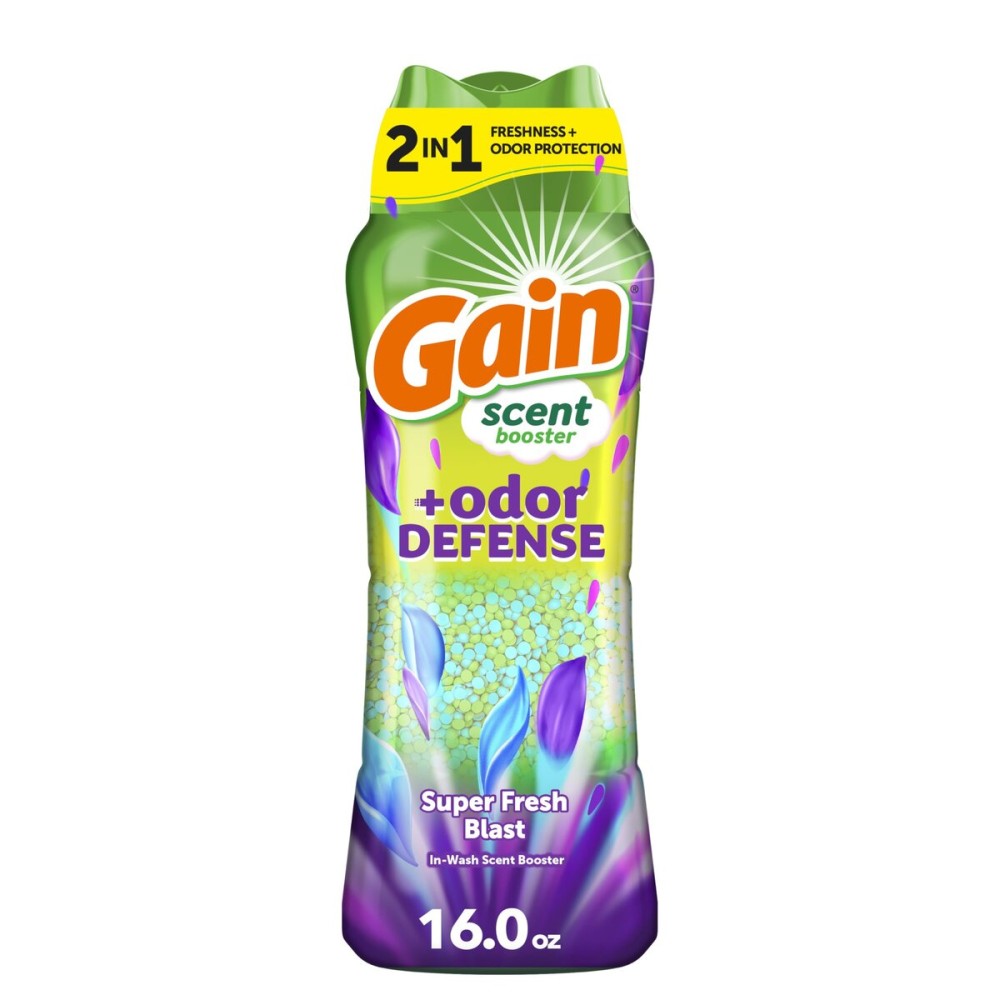 Gain Odor Defense In-wash Scent Booster, Super Fresh Blast scent, 16 OZ, 2 in 1 Freshness plus Odor Protection, laundry scent beads