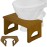 Foldable Toilet Stool, 7.5 Inch Poop Stool for Bathroom, Bamboo Toilet Stool Squat Adult, Collapsible Squatting Potty Stool with Non-Slip Strip - Helps Bathroom Posture and Comfort (Brown)