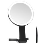 Lighted Makeup Mirror, 30X Magnifying Mirror with Light, Hanging and Handheld Mirror with Handle,Black