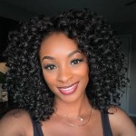 7 Packs GoGo Curl Crochet Hair 8 Inch Short Curly Crochet Hair for Women Deep Wave Beach Curl Crochet Braids Synthetic Braiding Hair Extensions(8 Inch, 1B)