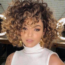 7 Packs GoGo Curl Crochet Hair 8 Inch Short Curly Crochet Hair for Women Deep Wave Beach Curl Crochet Braids Synthetic Braiding Hair Extensions(8 Inch, T1B/30/27)