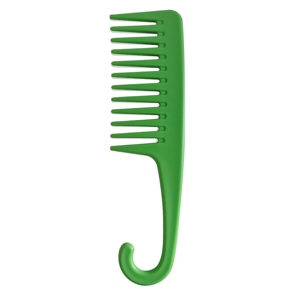 Wapodeai Wide Tooth Comb Shower Comb With Hook, Good for Curly Hair Wet Dry, Premium Tangle Free Combs Green.