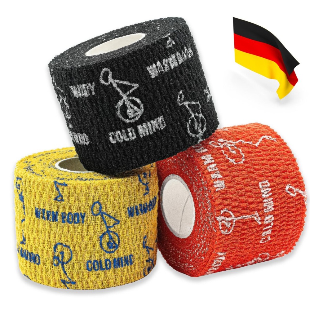 WARM BODY COLD MIND 1.85 Weightlifting Thumb Tape - Hook Grip Tape for Powerlifting, Cross Training, Gym Tape, Weight Lifting Tape, Athletic Finger Wrap (3 Rolls Mix - Flags Edition (GE))