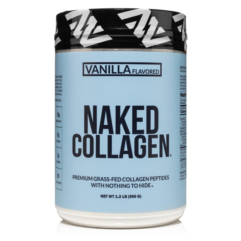 NAKED Vanilla Collagen Peptides Protein Powder, 25 Servings, Pasture-Raised, Grass-Fed Hydrolyzed Collagen Supplement, Paleo Friendly, Non-GMO, Keto, Gluten Free, 19.4oz