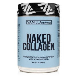 NAKED Vanilla Collagen Peptides Protein Powder, 25 Servings, Pasture-Raised, Grass-Fed Hydrolyzed Collagen Supplement, Paleo Friendly, Non-GMO, Keto, Gluten Free, 19.4oz