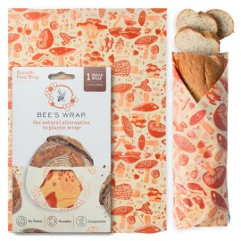 Bee\'s Wrap Beeswax Wraps for Food - Bread Wrap - Made in USA Reusable Bread Storage Bags - Organic & Eco-Friendly Alternative to Aluminum Foil, Sourdough Bags & Plastic Wrap, Mushroom Magic