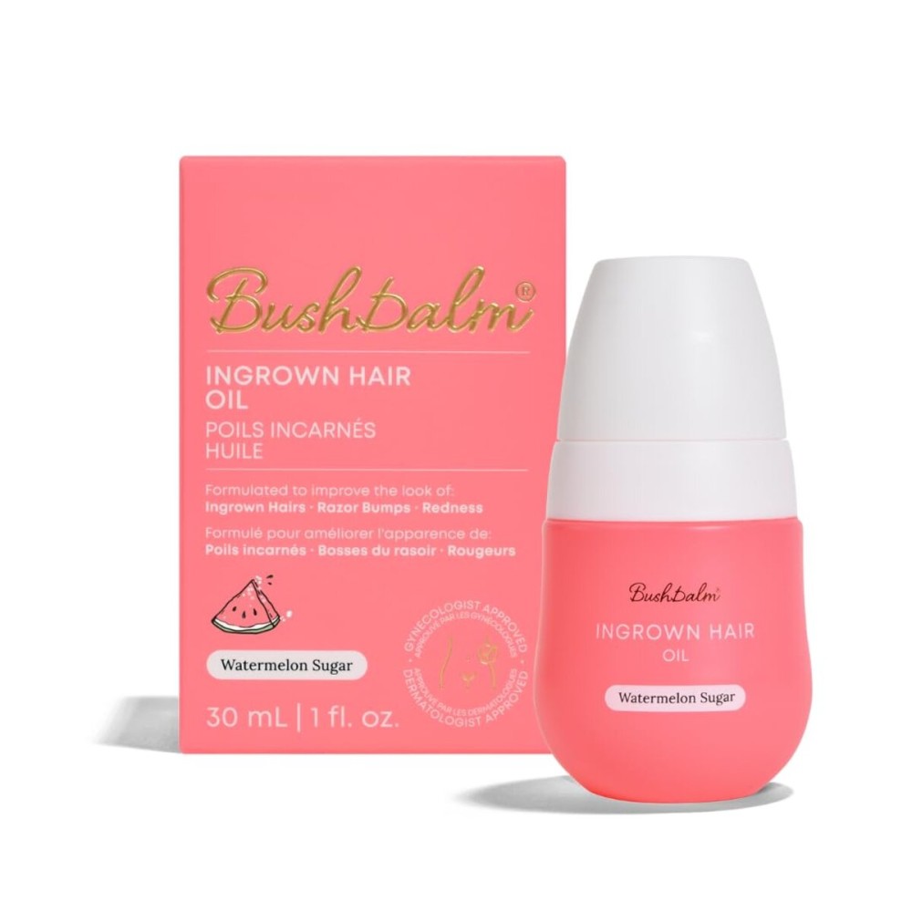 Bushbalm Ingrown Hair Oil - Helps Prevent and Repair Skin from Ingrown Hairs, Razor Burn & Underarm Bumps - Soothe Skin from Post Shave Itchiness, Irritation and Redness, 30 ml - Watermelon Sugar Oil