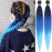 Ombre Black-Blue-SkyBlue Pre Stretched Braiding Hair 30 Inch 2 Packs Professional Yaki Texture Festival Braids Box Crochet Twist Hair Extensions