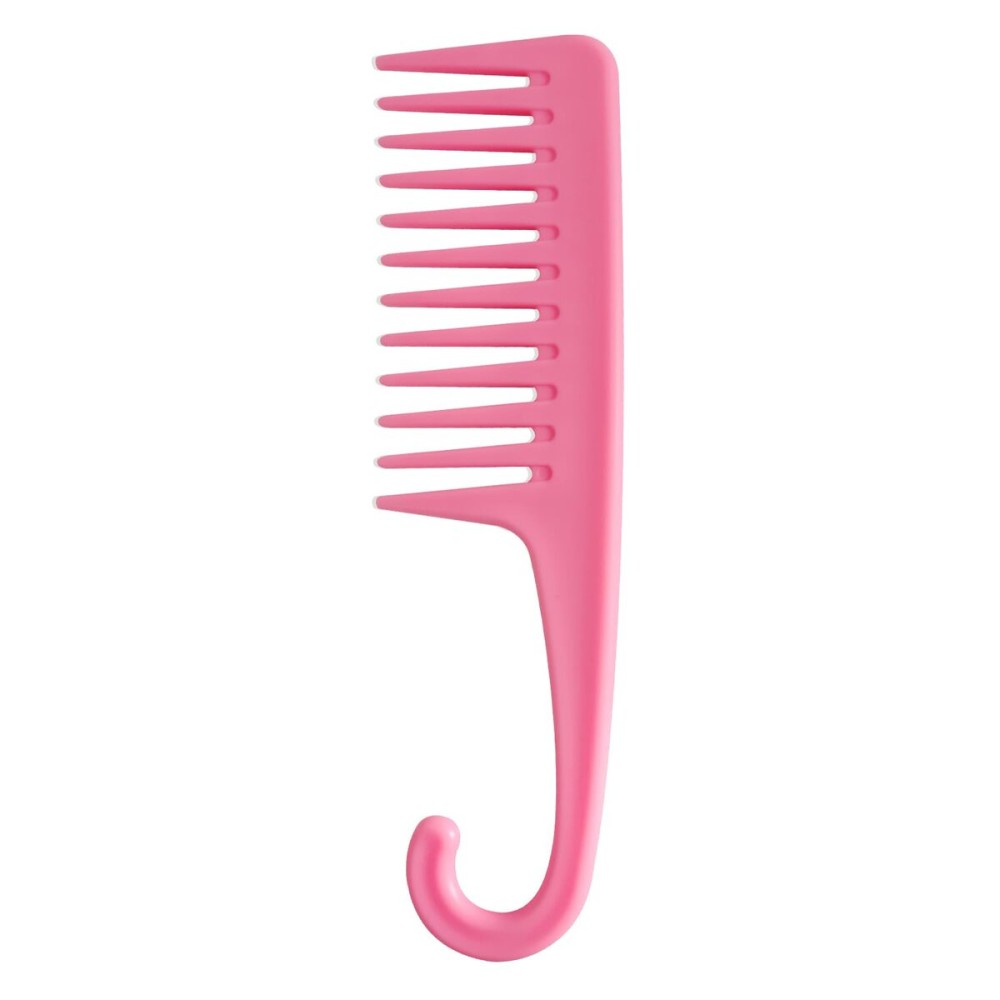 Wapodeai Wide Tooth Comb Shower Comb With Hook, Good for Curly Hair Wet Dry, Premium Tangle Free Combs Pink.
