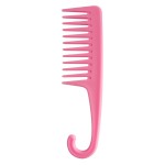 Wapodeai Wide Tooth Comb Shower Comb With Hook, Good for Curly Hair Wet Dry, Premium Tangle Free Combs Pink.