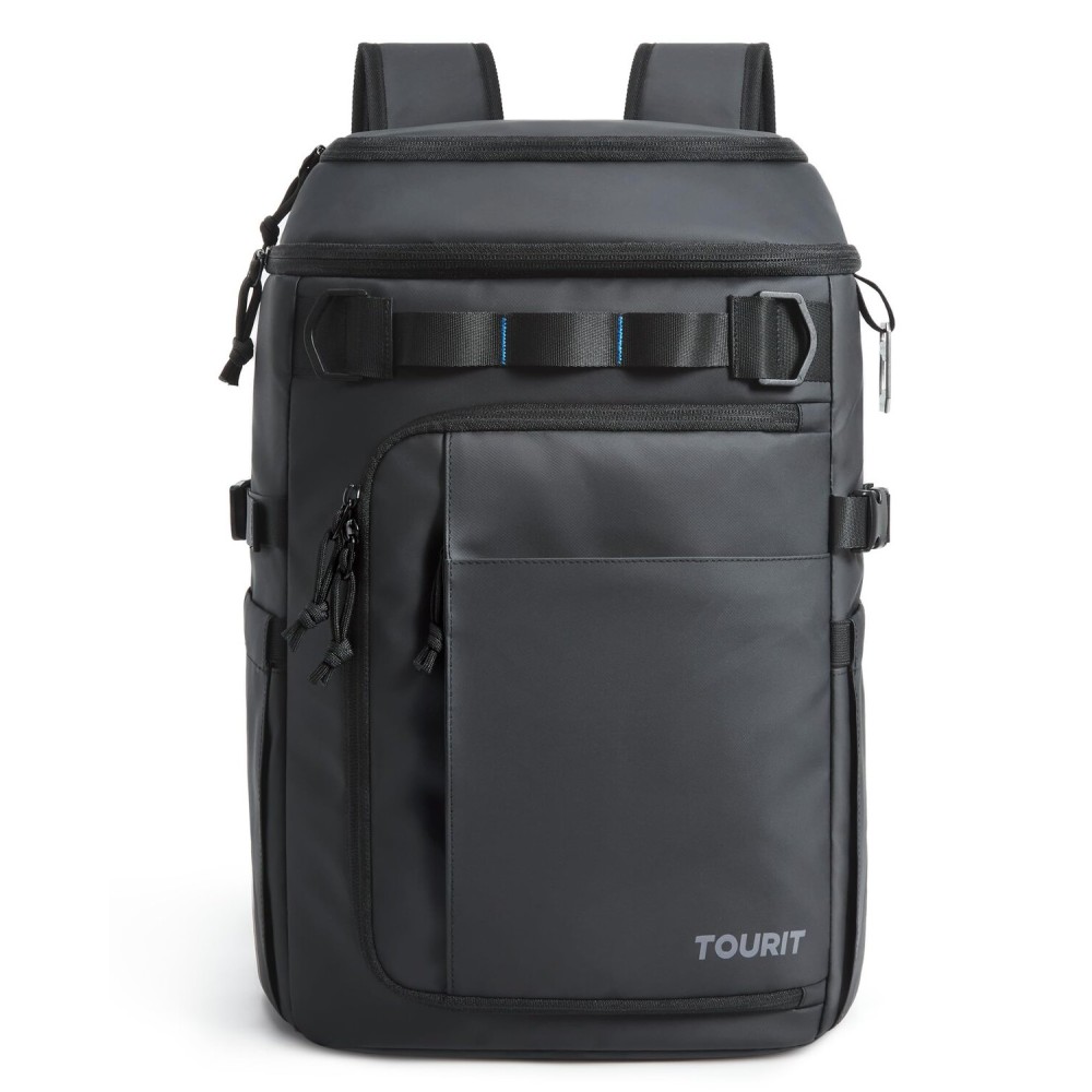 TOURIT 38 Cans Backpack Cooler: Leak Proof Waterproof 2 Insulated Compartments Soft Cooler Bag Beach Travel Camping Picnic Black