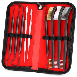 Accmor Gun Cleaning Brush & Polymer Pick Kit, Weapons Cleaner Tools Set Including 3 Double-Ended Metal Wire Bristle, 2 Stainless Steel & 4 Plastic Nylon Picks Supplies for Welding Slag Rust