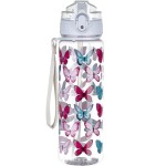 OLDLEY 17oz Kids Water Bottle for school Girls Boys, Water Bottle With Silicone Straw, Leak-Proof Tritan BPA-Free, Reusable water bottles for kids, Clear Butterflies