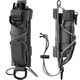 OneTigris Flashlight Holster Molle Flashlight Holder for Belt Tactical Pouch for Torch Linear Hand Tool with Open-top MOLLE Strap for Vertical & Horizontal Carrying