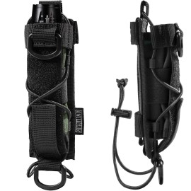 OneTigris Flashlight Holster Molle Flashlight Holder for Belt Tactical Pouch for Torch Linear Hand Tool with Open-top MOLLE Strap for Vertical & Horizontal Carrying
