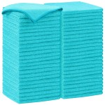 AIDEA Microfiber Cleaning Cloth-50PK, Soft Microfiber Towels for Cars, Absorbent Cleaning Rags, Lint-Free Streak-Free Wash Cloths for House, Kitchen, Window(12in.x12in), Blue
