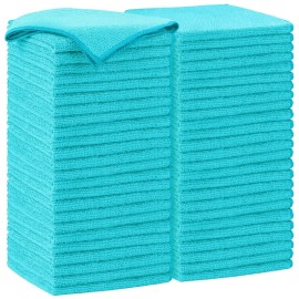 AIDEA Microfiber Cleaning Cloth-50PK, Soft Microfiber Towels for Cars, Absorbent Cleaning Rags, Lint-Free Streak-Free Wash Cloths for House, Kitchen, Window(12in.x12in), Blue