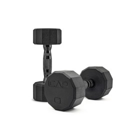 CAP Barbell 12-Sided Coated Dumbbell with Black Handle, Pair, 8 LB