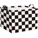 HIYAGON Rectangular Car Basket for Boys Checkered Basket Kids Baby Storage Bin Toy Organizer Box Car Room Decor(Racing Flag)