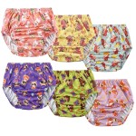 BISENKID 6 Packs Waterproof Plastic Training Pants for Toddlers Training Underwear Girls Good Elastic Plastic Underwear for Toddlers Girls 5t