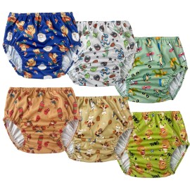BISENKID 6 Packs Rubber Pants for Toddlers Rubber Training Pants for Toddlers Good Elastic Waterproof Diaper Cover Boy 2t