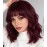 WAVE&BREEZE Red Wig with Bangs Short Curly Bob Wine Red Wigs for Women 14 Inch Shoulder Length Natural Looking Hair Replacement Wigs for Cosplay Party Use