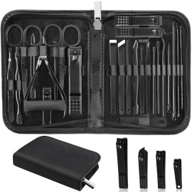 MINKINH Manicure Set Professional Nail Clipper Kit-26 Pieces Stainless Steel Manicure Kit,Nail Care Tools with Luxurious Travel Case Nail Grooming Kit Present for Men Husband Boyfriend Parent