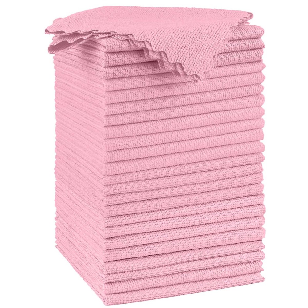 Orighty Microfiber Cleaning Cloth, 24 Pack Highly Absorbent Cleaning Supplies, Reusable Clean Rags for House, Microfiber Cloth for Kitchen, Window, Car Care, 11.5x11.5 inch Pink