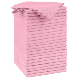 Orighty Microfiber Cleaning Cloth, 24 Pack Highly Absorbent Cleaning Supplies, Reusable Clean Rags for House, Microfiber Cloth for Kitchen, Window, Car Care, 11.5x11.5 inch Pink