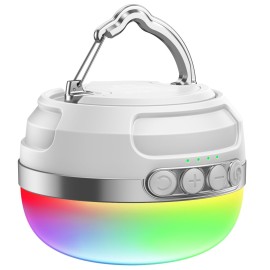 ZMNT LED Camping Lantern Rechargeable 1400LM, Up to 420H Running Time Camping Tent RGB Light, 10400mAh Emergency Hanging Light for Hurricane, Power Outages, Home, Hiking, White