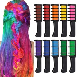 Kalolary 12pcs Temporary Hair Chalk- Hair Color Pens for Girls Makeup Kit - Washable Color Dye Markers For Girls Gift Age 5 6 7 8 9 10 11 12 13 14 Years Old
