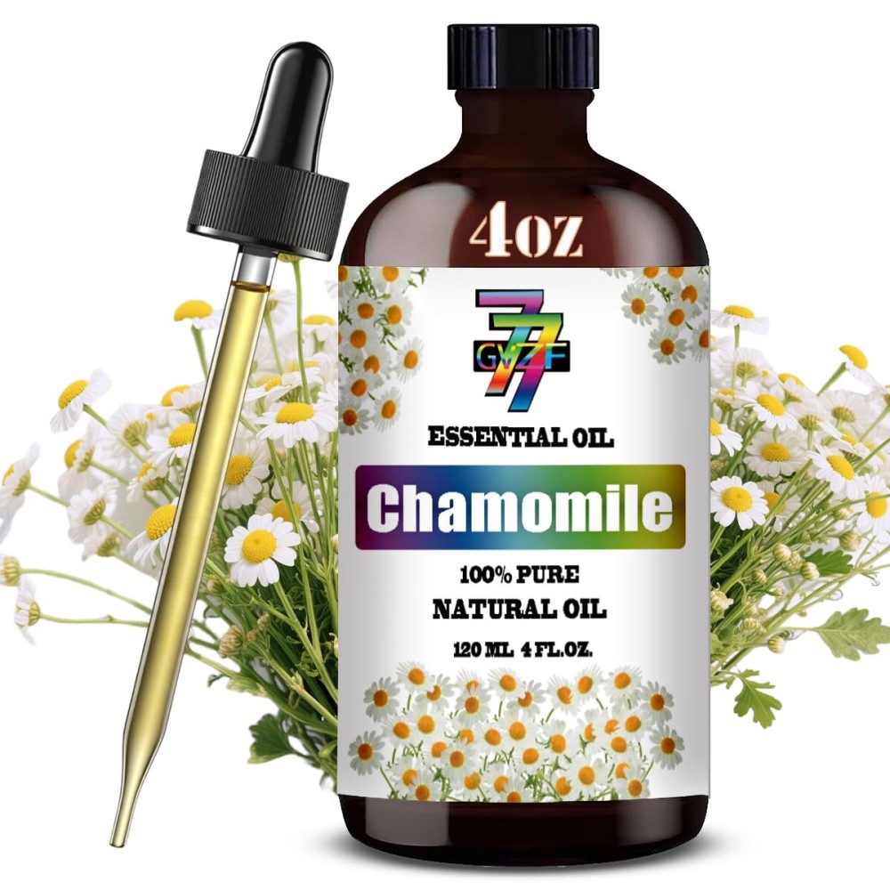 Chamomile Essential Oil (4 oz / 120 ml) - Chamomile Oils for diffusers, humidifiers, Home Baths, Cleaning Products, Yoga, DIY Soaps and DIY Scented Candles