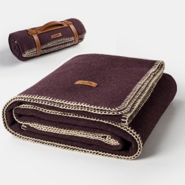Molithe 100% Wool Blanket, 62 x 86, Warm, Thick, Washable, Military Wool Blanket, Great for Camping, Outdoors, Sporting Events, Survival Kits, Plum