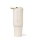 HydroJug Sport - Stainless Steel Tumbler with Straw, Vacuum Insulated, 20oz Leakproof Water Bottle, Ergonomic Design, Reusable, Dishwasher Safe, Rubber Base, Durable for Gym or Outdoors, Cream