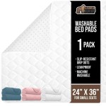 GORILLA GRIP Washable Underpads, Waterproof Reusable Heavy Absorbency Incontinence Bed Pads, Leak Proof Toddler Mattress Pad, 24x36 Slip Resistant Protector for Bedwetting, Adults and Kids, White